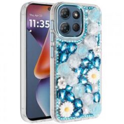 Moto G 5G 2025/2026 - G Play 2026 - Spectacular Full Bling Stones Glitter HQ Hybrid Floral Serie
