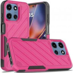 Moto G 5G 2025/2026 - G Play 2026 - Noble lined shockproof dual layer hybrid - Hot Pink/Black