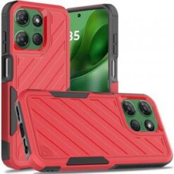 Moto G Power 2026/2025 Noble lined shockproof dual layer hybrid - Red/Black
