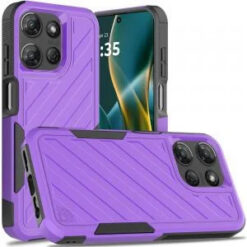 Moto G Stylus 5G 2026/2025 Noble lined shockproof dual layer hybrid - Dark Purple/Black