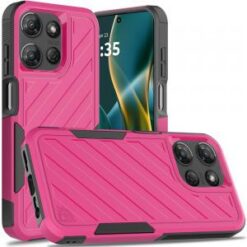 Moto G Stylus 5G 2026/2025 Noble lined shockproof dual layer hybrid - Hot Pink/Black