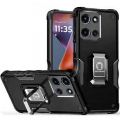 Moto G 5G 2025/2026 - G Play 2026 - OPTIMUM Magnetic Ring Stand Hybrid Case Cover - Black