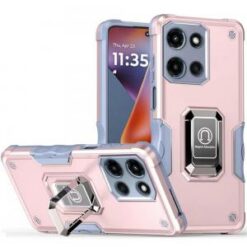 Moto G 5G 2025/2026 - G Play 2026 - OPTIMUM Magnetic Ring Stand Hybrid Case Cover - Rose Gold