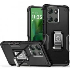Moto G Power 2026/2025 OPTIMUM Magnetic Ring Stand Hybrid Case Cover - Black