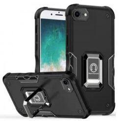 iPhone 17E / 16E / SE4 OPTIMUM Magnetic Ring Stand Hybrid Case Cover - Black