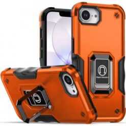 iPhone 16E (E edition) / SE4 (2025) OPTIMUM Magnetic Ring Stand Hybrid Case Cover - Cosmic Orang