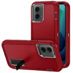 Motorola Moto G 5G 2024 PEAK 3in1 Toughest Hybrid with Stand Cover Case - Black/Red