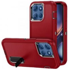 Moto G 5G 2025/2026 - G Play 2026 - PEAK 3in1 Toughest Hybrid with Stand Cover Case - Black/Red