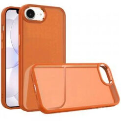iPhone 16E (E edition) / SE4 (2025) Polished Oil Thick Acrylic Metal Button Hybrid Case Cover -