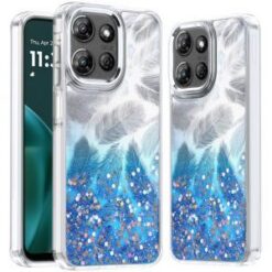 Moto G Stylus 5G 2026/2025 Epoxy Glitter Shimmer [Magnetic Circle] Hybrid Case - Dark Blue