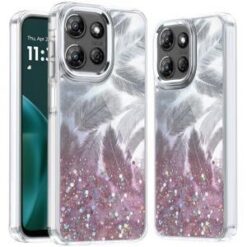 Moto G Stylus 5G 2026/2025 Epoxy Glitter Shimmer [Magnetic Circle] Hybrid Case - Light Pink