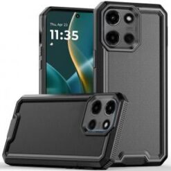 Moto G Stylus 5G 2026/2025 Rank Tough Strong Modern Fused Hybrid Case Cover - Black
