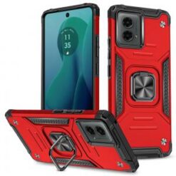 Motorola Moto G 5G 2024 Robust Magnetic Kickstand Hybrid Case Cover - Red