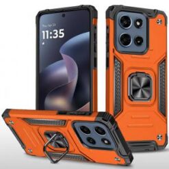 Moto G 5G 2025/2026 / G PLAY 2026 Robust Magnetic Kickstand Hybrid Case Cover - Cosmic Orange