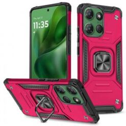 Moto G Power 2026/2025 Robust Magnetic Kickstand Hybrid Case Cover - Hot Pink
