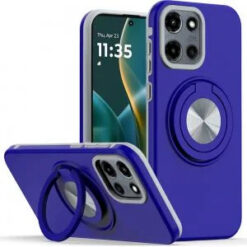 Moto G Stylus 5G 2026/2025 Metal CD Pattern Matte Finished Hybrid with Rotational Ring [Car Moun