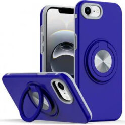 iPhone 17E / 16E / SE4 Metal CD Pattern Matte Finished Hybrid with Rotational Ring [Car Mount Fr