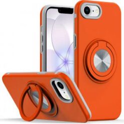 iPhone 16E (E edition) / SE4 (2025) Metal CD Pattern Matte Finished Hybrid with Rotational Ring