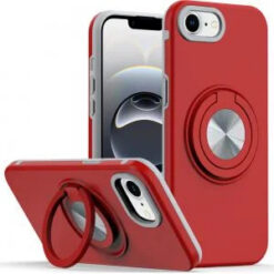 iPhone 17E / 16E / SE4 Metal CD Pattern Matte Finished Hybrid with Rotational Ring [Car Mount Fr