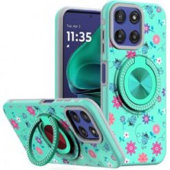 Moto G Stylus 5G 2026/2025 Metal Diamond CD Pattern Design Matte Finished Hybrid with Rotational