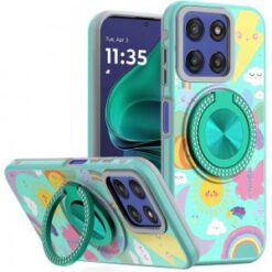 Moto G Stylus 5G 2026/2025 Metal Diamond CD Pattern Design Matte Finished Hybrid with Rotational