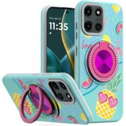 Moto G Stylus 5G 2026/2025 Metal Diamond CD Pattern Design Matte Finished Hybrid with Rotational