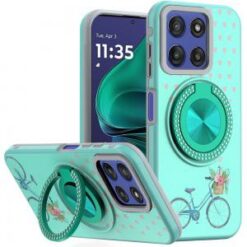 Moto G Stylus 5G 2026/2025 Metal Diamond CD Pattern Design Matte Finished Hybrid with Rotational