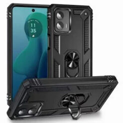 Motorola Moto G 5G 2024 Ring Magnetic Kickstand Hybrid Case Cover - Black