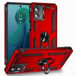 Motorola Moto G 5G 2024 Ring Magnetic Kickstand Hybrid Case Cover - Red