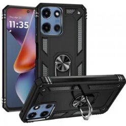 Moto G 5G 2025/2026 - G Play 2026 - Ring Magnetic Kickstand Hybrid Case Cover - Black