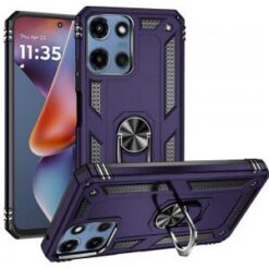 Moto G 5G 2025/2026 - G Play 2026 - Ring Magnetic Kickstand Hybrid Case Cover - Dark Purple