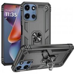 Moto G 5G 2025/2026 - G Play 2026 - Ring Magnetic Kickstand Hybrid Case Cover - Grey