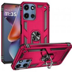 Moto G 5G 2025/2026 - G Play 2026 - Ring Magnetic Kickstand Hybrid Case Cover - Hot Pink