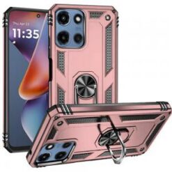 Moto G 5G 2025/2026 - G Play 2026 - Ring Magnetic Kickstand Hybrid Case Cover - Rose Gold