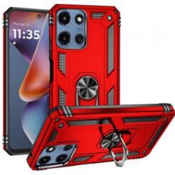 Moto G 5G 2025/2026 - G Play 2026 - Ring Magnetic Kickstand Hybrid Case Cover - Red