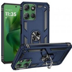 Moto G Power 2026/2025 Ring Magnetic Kickstand Hybrid Case Cover - Blue