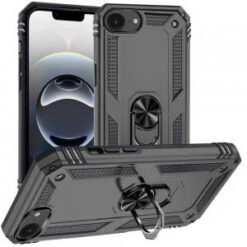 iPhone 17E / 16E / SE4 Ring Magnetic Kickstand Hybrid Case Cover - Grey