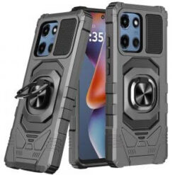 Moto G 5G 2025/2026 - G Play 2026 - Robotic Hybrid with Magnetic Ring Stand Case Cover - Grey