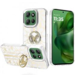Moto G Power 2026/2025 Splendid Floral Designs with Metal Camera and Buttons with Butterfly Ring