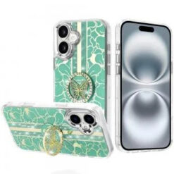 iPhone 17E / 16E / SE4 Splendid Floral Designs with Metal Camera and Buttons with Butterfly Ring