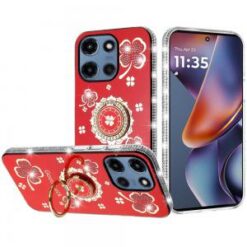 Moto G 5G 2025/2026 - G Play 2026 - Splendid Glitter with Diamonds All Around Edges Ring Stand C