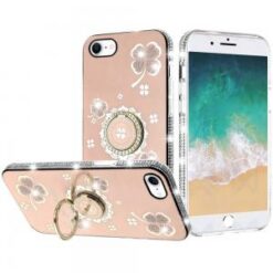 iPhone 17E / 16E / SE4 Splendid Glitter with Diamonds All Around Edges Ring Stand Case Cover - G