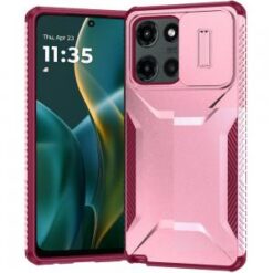 Moto G Stylus 5G 2026/2025 Ultimate U Design Hybrid with Camera Window Covering - Pink+Burgundy
