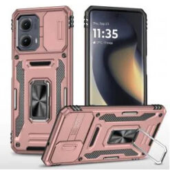 Motorola Moto Edge 5G 2024 Utter Tough Metal Ring Movable Camera Window Hybrid - Rose Gold