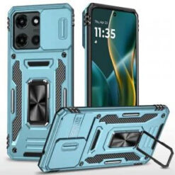 Moto G Stylus 5G 2026/2025 Utter Tough Metal Ring Movable Camera Window Hybrid Case Cover - Ligh