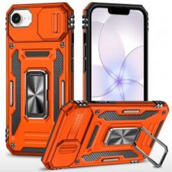 iPhone 16E (E edition) / SE4 (2025) Utter Tough Metal Ring Movable Camera Window Hybrid Case Cov