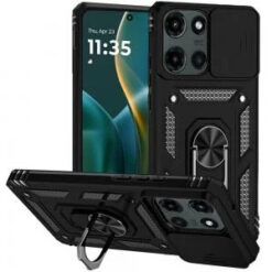 Moto G Stylus 5G 2026/2025 Well Protective Magentic Ring Stand Camera Protective Cover Case - Bl