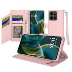 Moto G Stylus 5G 2026/2025 Wallet ID Card Holder Case Cover - Rose Gold
